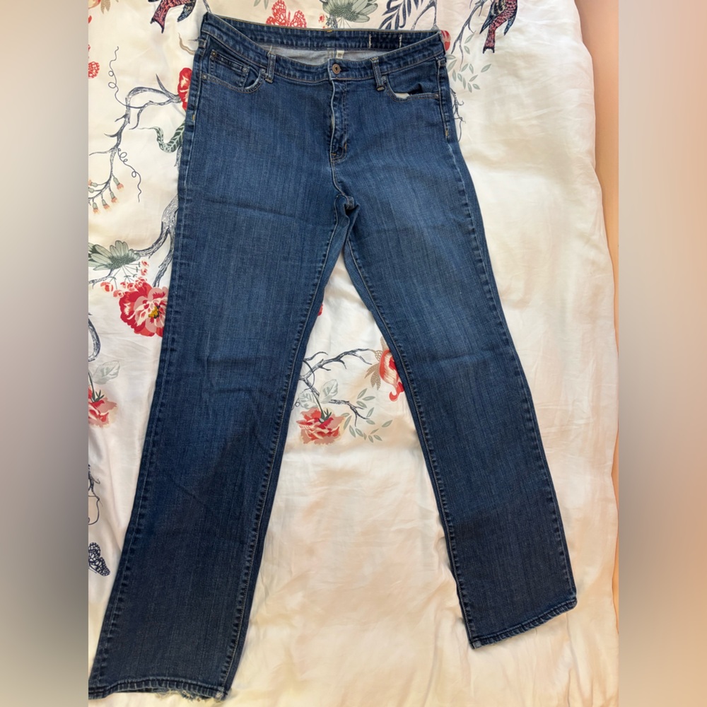 GAP Women's Dark Blue High Waisted Straight Jeans